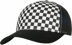 Checkerboard Retro Trucker Black/White