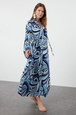Trendyol Abstract Patterned Wide Fit Maxi Woven Beach Dress