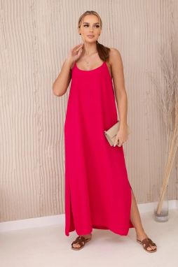 Women's dress with straps - fuchsia