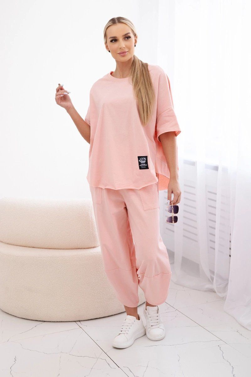 Women's set T-shirt + pants - peach