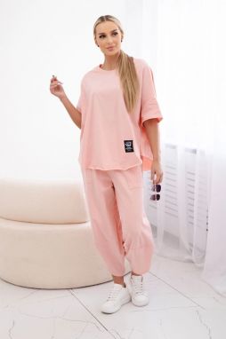 Women's set T-shirt + pants - peach