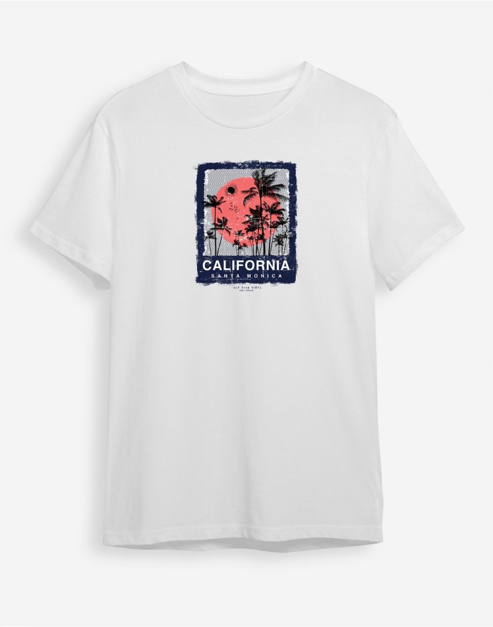 Trendyol White California Printed Regular Cut T-shirt