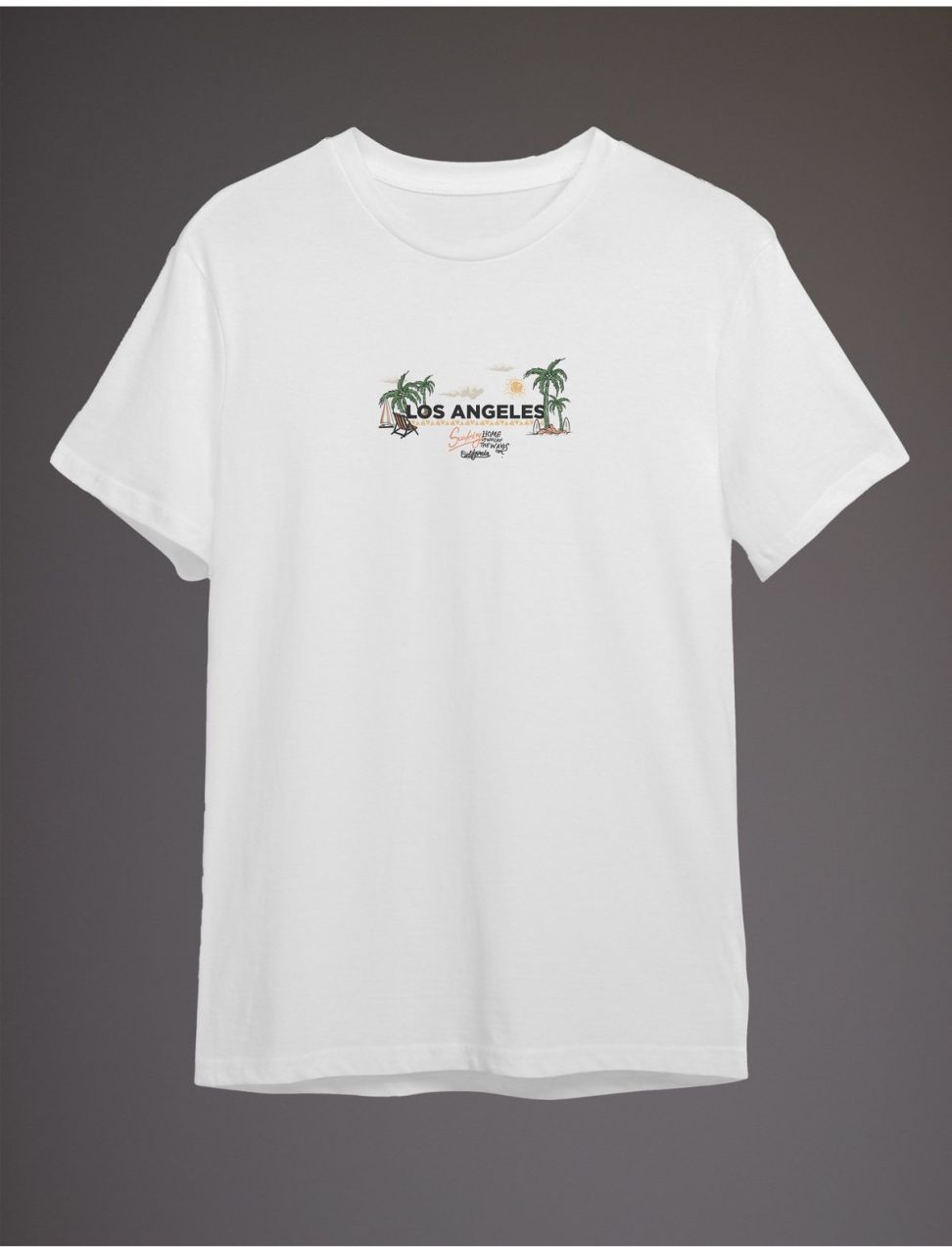Trendyol White Los Angeles Printed Regular/Normal Cut T-shirt
