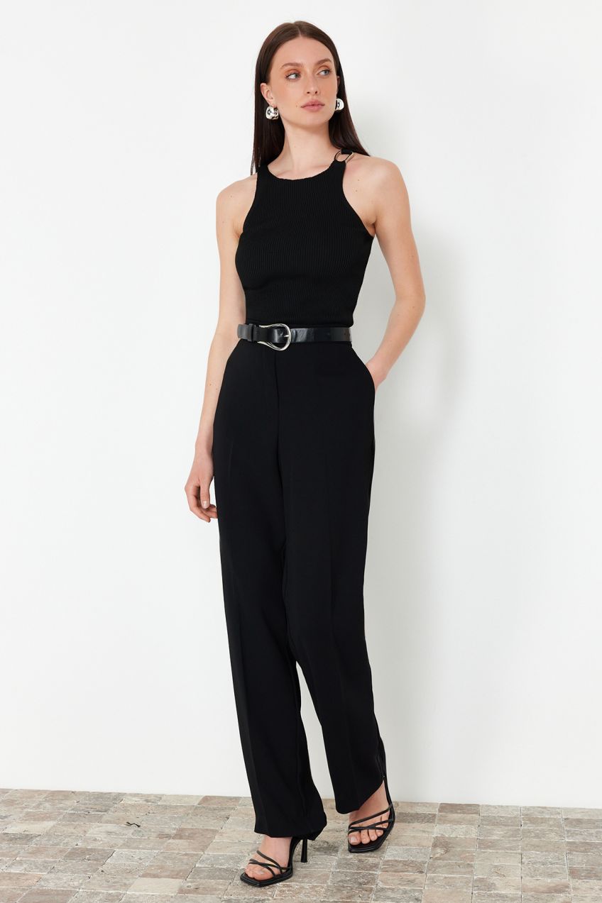 Trendyol Black Accessory Detailed Knitwear Thin Blouse