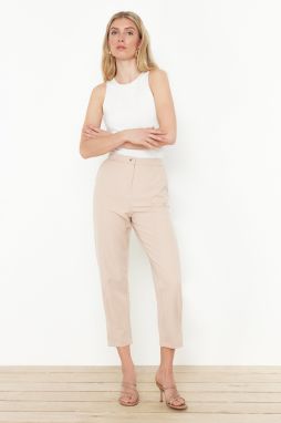Trendyol Beige Cigarette Stitched Woven Trousers