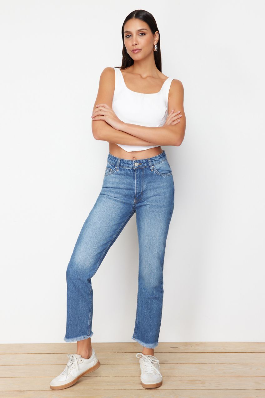 Trendyol Blue High Waist Mom Jeans