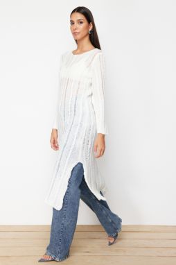 Trendyol Ecru Soft Textured Loose Knit Detailed Knitwear Maxi Dress