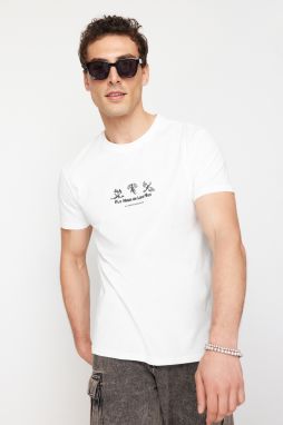 Trendyol Ecru Dragon Printed Regular Cut T-Shirt