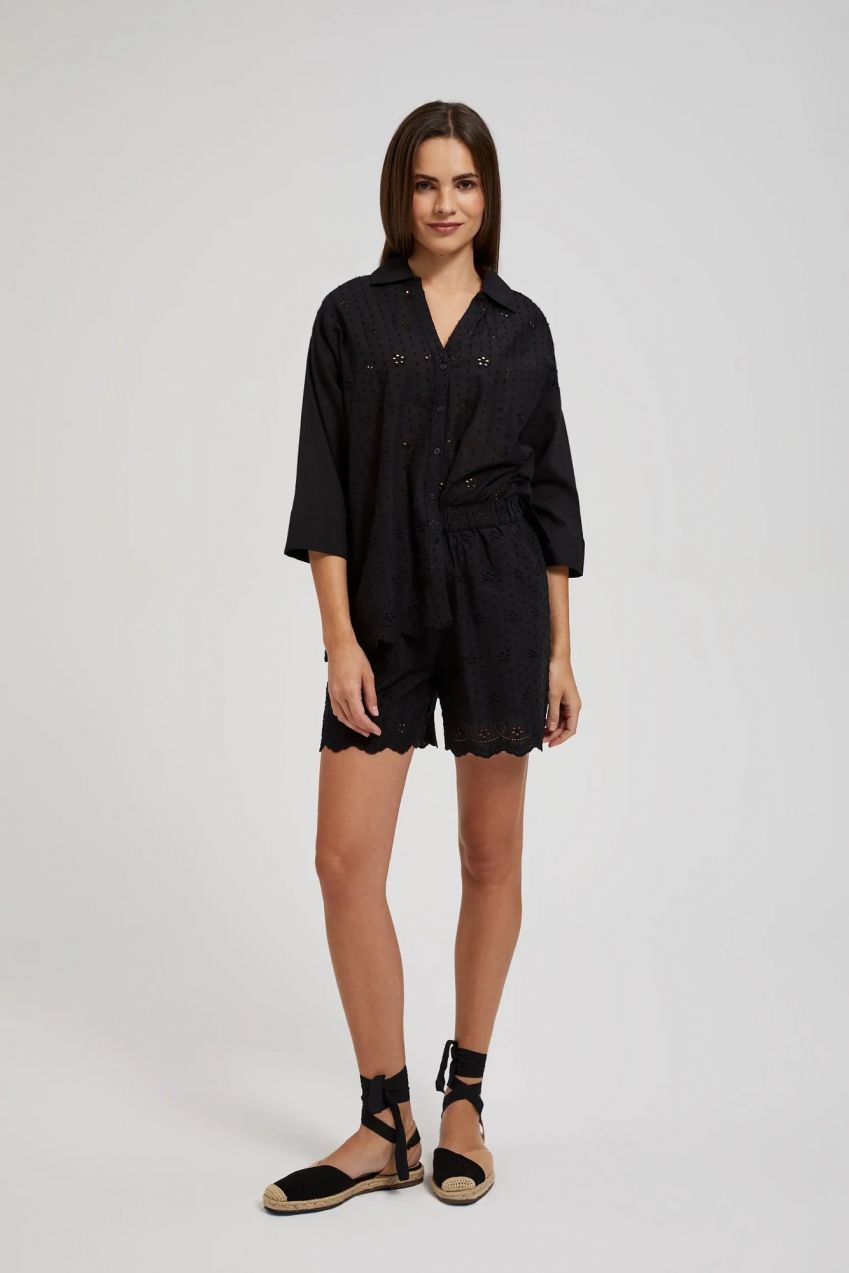 Women's Linen Shorts MOODO - Black