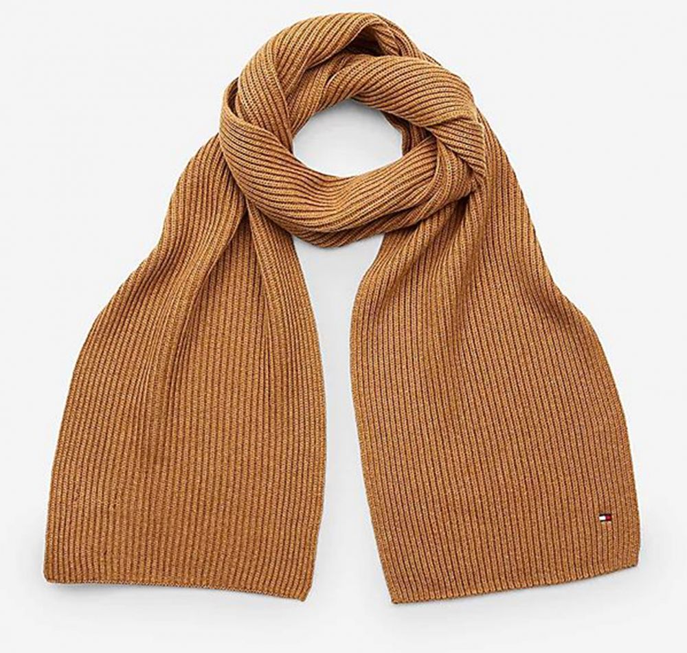 Tommy Hilfiger Šál - ESSENTIAL FLAG KNITTED SCARF modrý