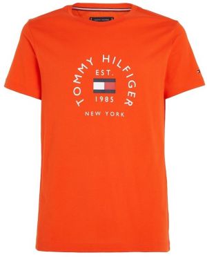 Tommy Hilfiger Tričko - HILFIGER FLAG ARCH TEE oranžové