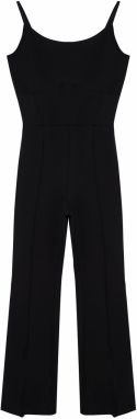 Trendyol Curve Black U-Neck Scuba Knitted Jumpsuit
