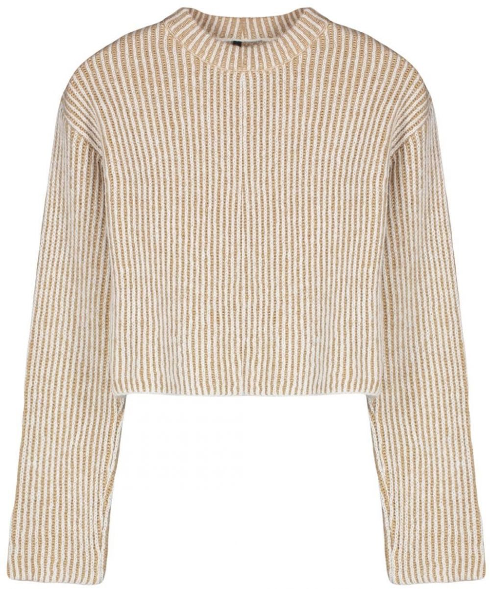 Trendyol Camel Crew Neck Crop Knitwear Sweater
