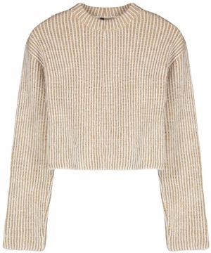 Trendyol Camel Crew Neck Crop Knitwear Sweater