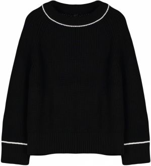 Trendyol Black Wide Fit Piping Detailed Knitwear Sweater
