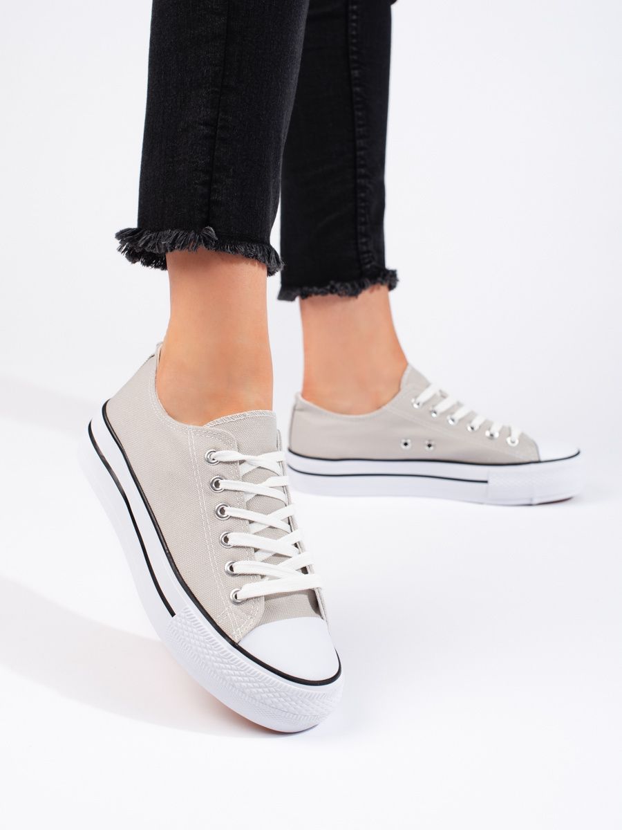 Shelvt Women's Classic Grey Sneakers