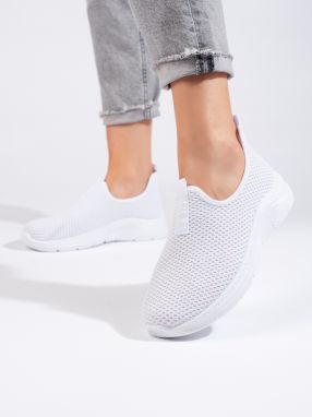 Shelvt White Textile Sports Shoes