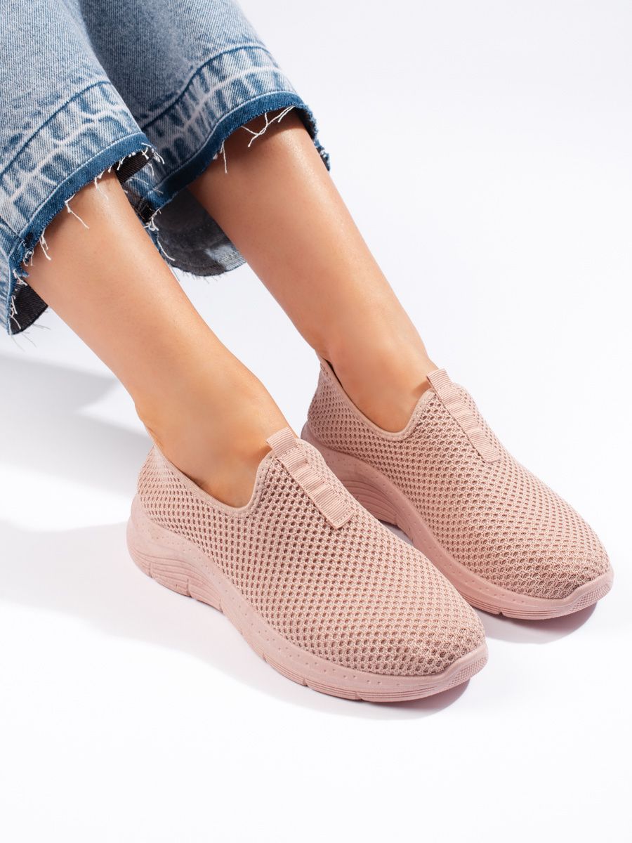 Shelvt Pink Textile Sports Shoes