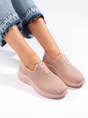 Shelvt Pink Textile Sports Shoes