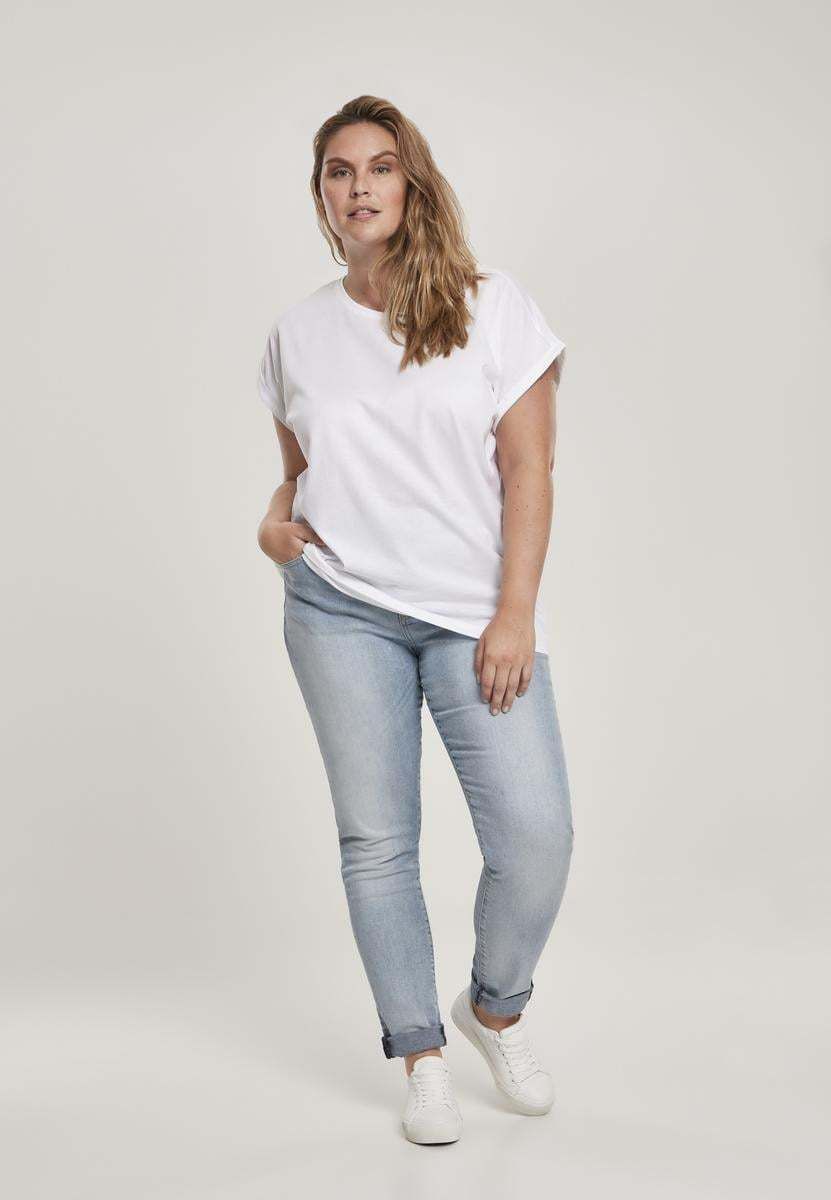 Women's Organic T-Shirt with Extended Shoulder White