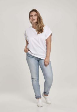 Women's Organic T-Shirt with Extended Shoulder White
