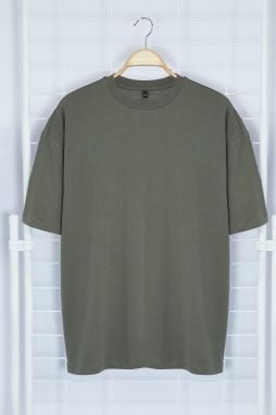 Trendyol Anthracite Oversize/Wide Cut More Sustainable Printed 100% Organic Cotton T-shirt