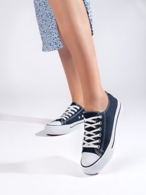 Shelvt Navy blue women's sneakers