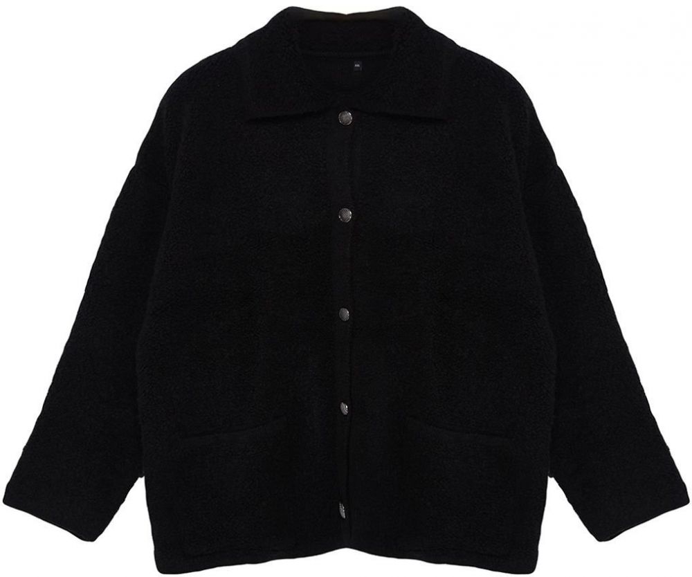 Trendyol Curve Black Knitwear Plus Size Cardigan