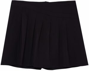 Trendyol Curve Black Pleated Woven Shorts Skirt