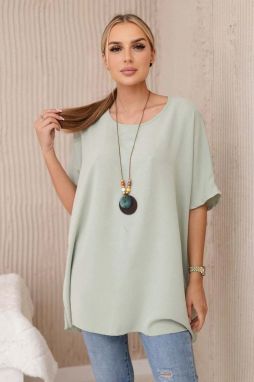 Oversized blouse with pendant light mint