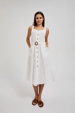Women's summer dress with buttons MOODO - white