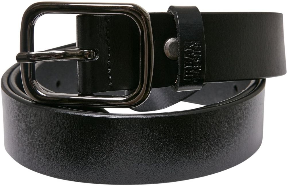Thorn Buckle Synthetic Leather Belt Black