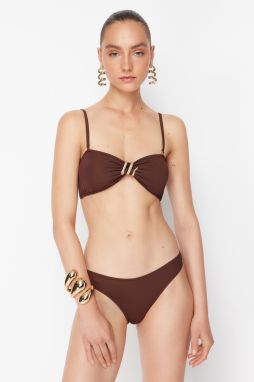 Trendyol X Zeynep Tosun Brown Snake Accessory Detailed Removable Strap Bikini Set