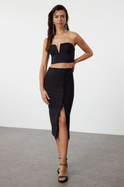 Trendyol Black Otriche Woven Skirt
