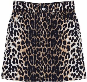 Trendyol Brown Leopard Patterned Woven Mini Skirt