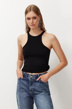 Trendyol Black Rose Detailed Knitted Blouse