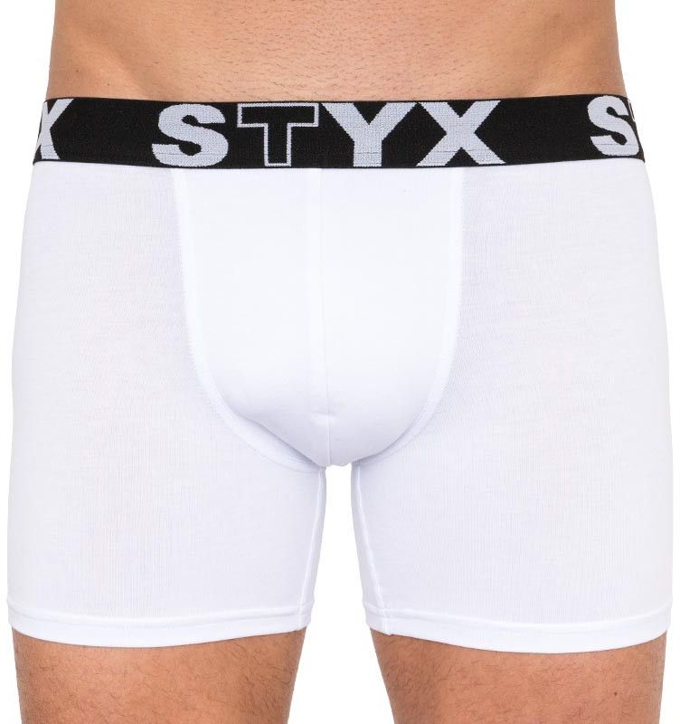 Men's boxers Styx long sports rubber white
