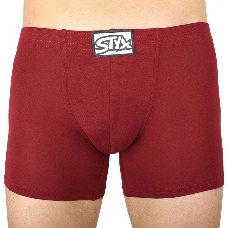 Men's boxers Styx long classic rubber burgundy