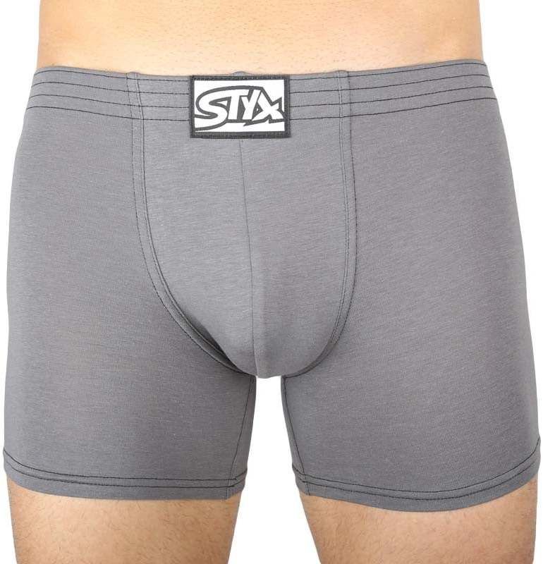Men's boxer shorts Styx long classic rubber dark gray