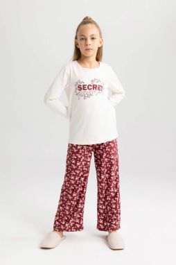 DEFACTO Girl Regular Fit Combed Cotton 2 Piece Pajama Set