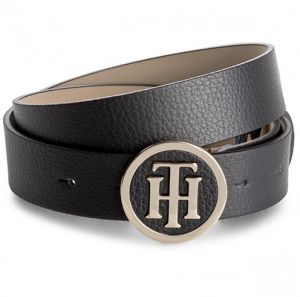 Tommy Hilfiger Opasok - TH ROUND BUCKLE BELT 3.0 čierny