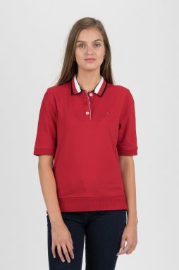 Tommy Hilfiger Polo tričko - CAITLIN STR PQ POLO SS červené