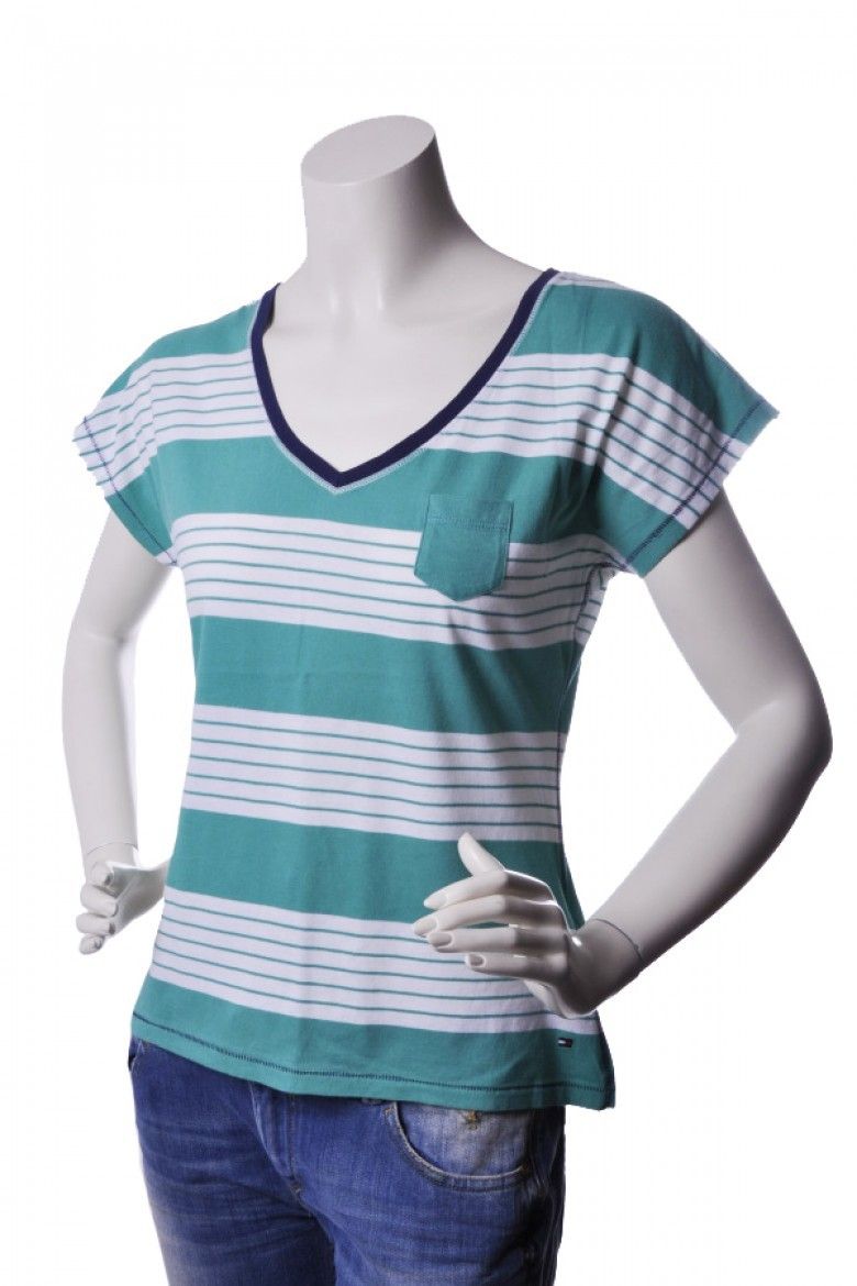 Tommy Hilfiger Tričko - lima stp v-nk ss zelené