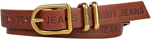 Tommy Jeans Opasok - TJW LEATHER LOGO HIGH WAIST BELT hnedý