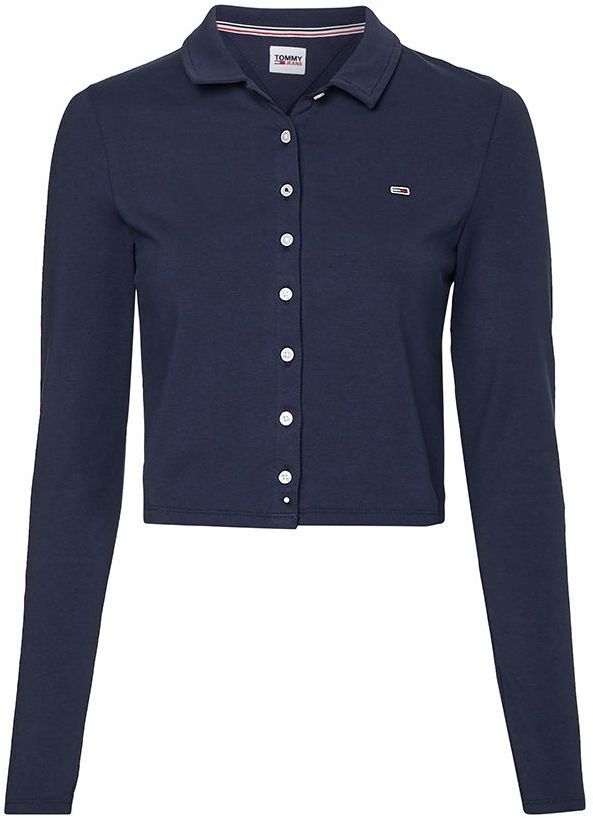 Tommy Jeans Polo tričko - TJW BUTTON THROUGH POLO LS modré