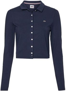 Tommy Jeans Polo tričko - TJW BUTTON THROUGH POLO LS modré