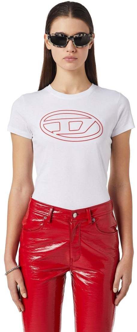 Diesel Tričko - T-SLI-BIGOVAL T-SHIRT biele