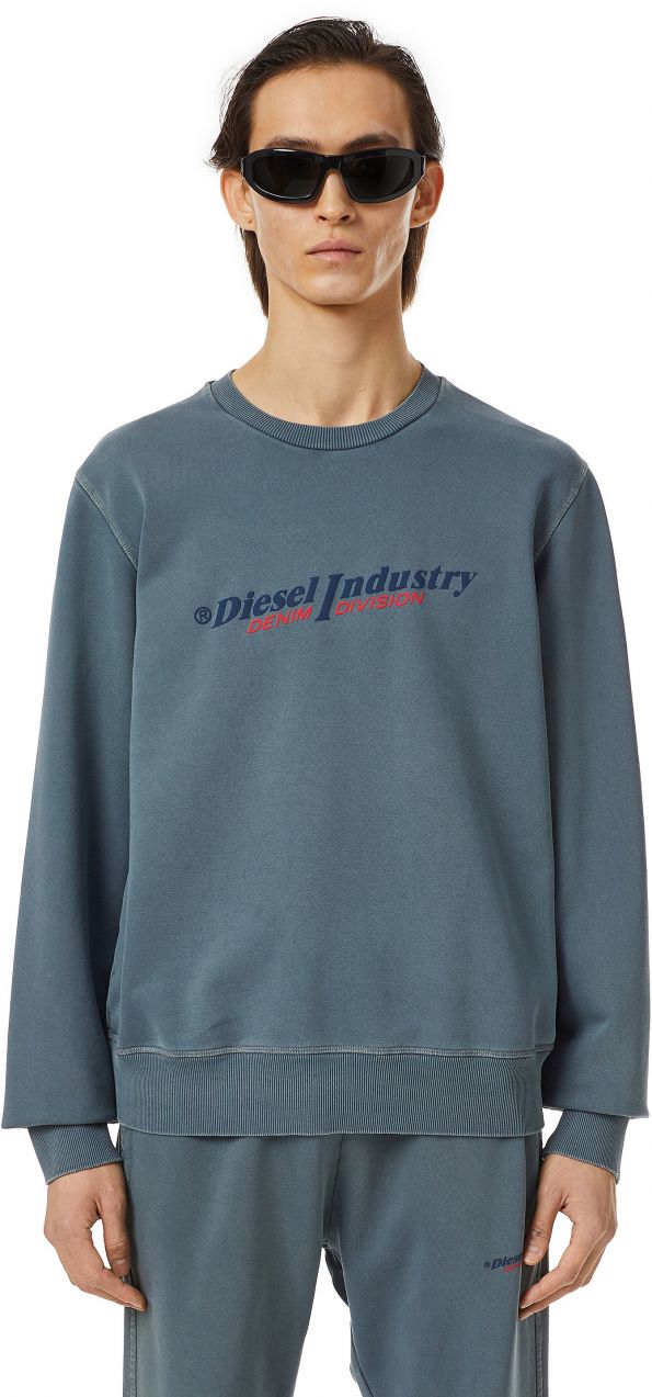 Diesel Mikina - S-GINN-IND SWEAT-SHIRT modrá