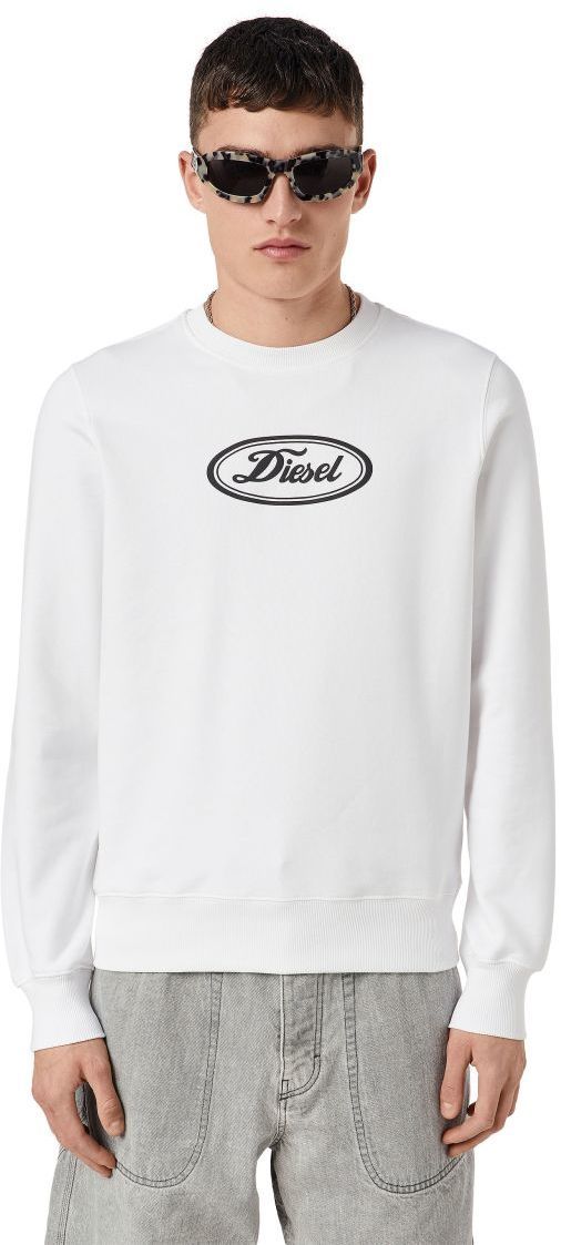 Diesel Mikina - S-GINN-C2 SWEAT-SHIRT biela
