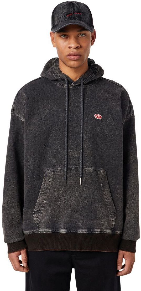 Mikina - Diesel D-UM-RIB-NE SWEAT-SHIRT čierna